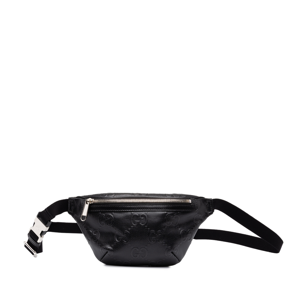 Pre-Loved Gucci GG Embossed Perforated Calfskin Belt Bag